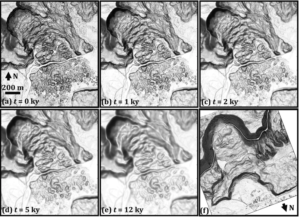 Simulation of topographic smoothing after the Oso landslide.